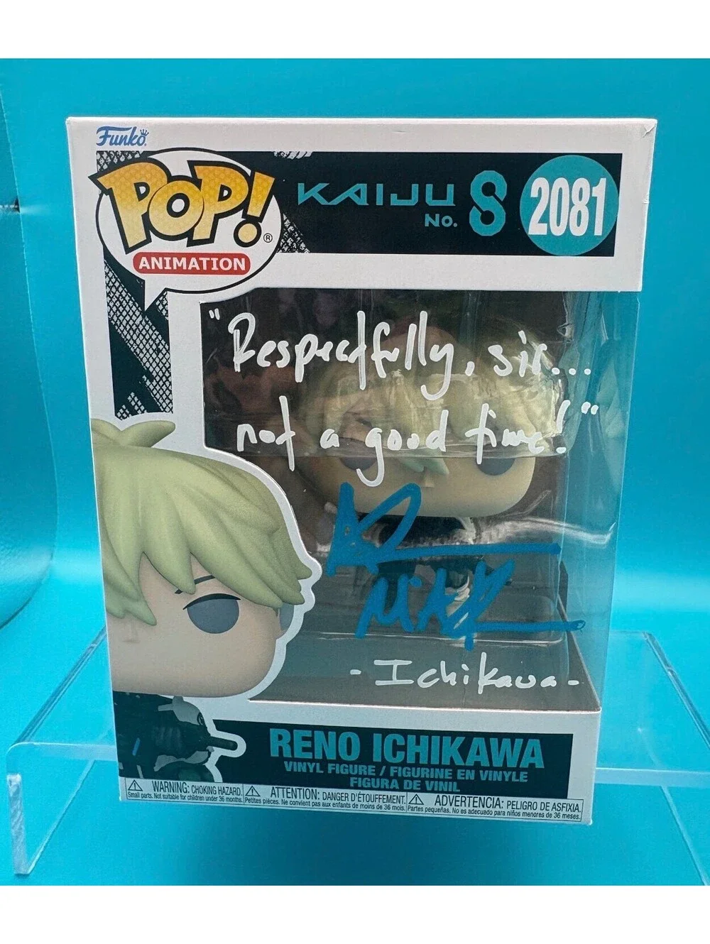 Adam McArthur signed Reno Ichikawa Kaiju No. 8 Funko pop 2081 with MAS COA
